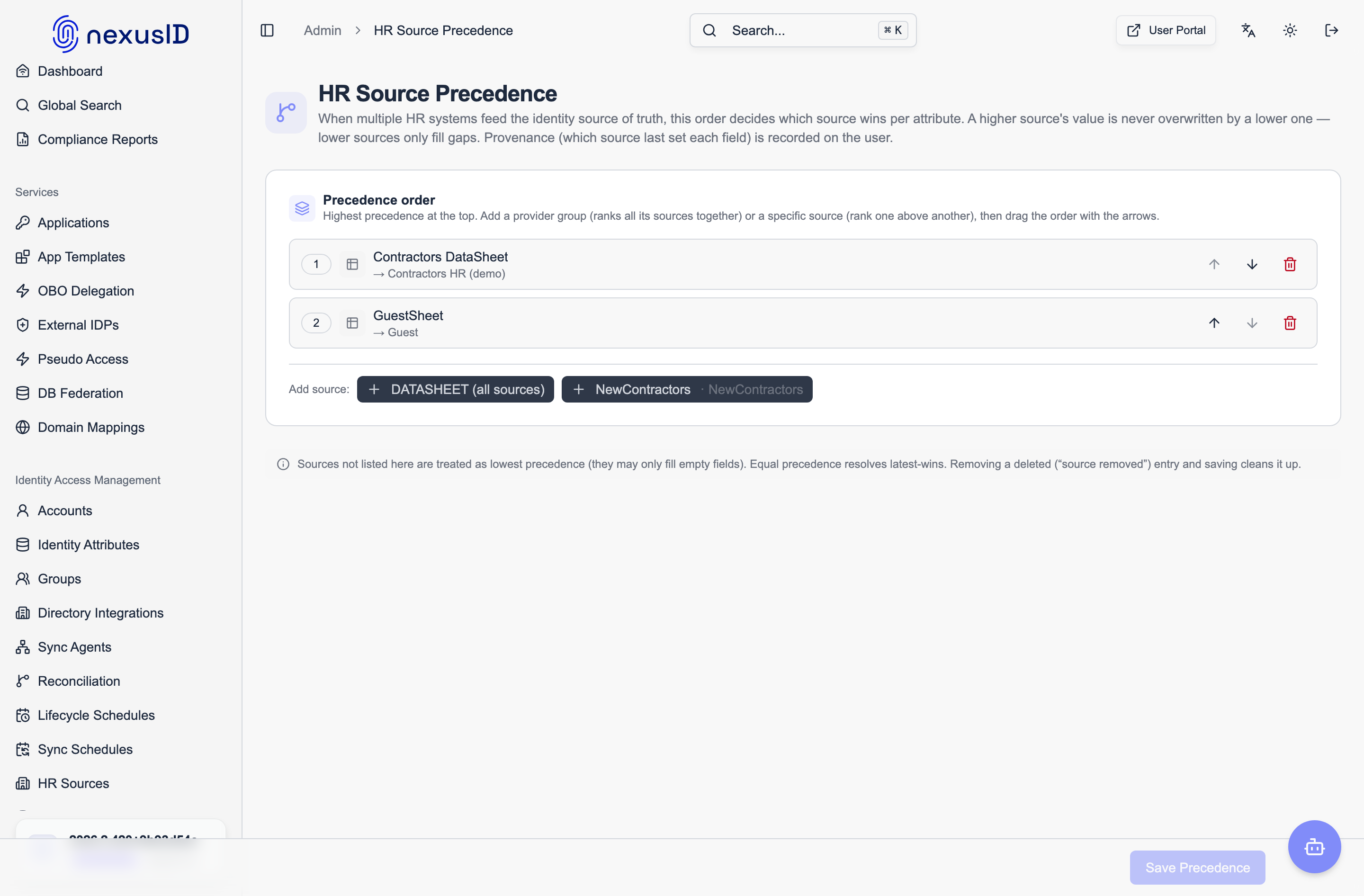 HR source precedence