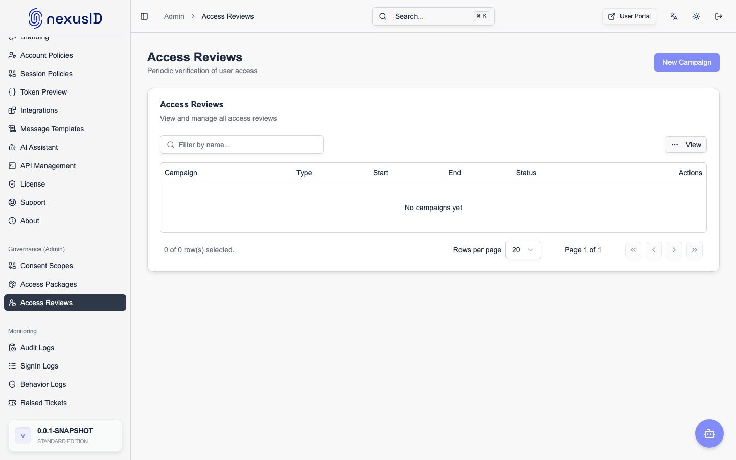 Access Reviews Console