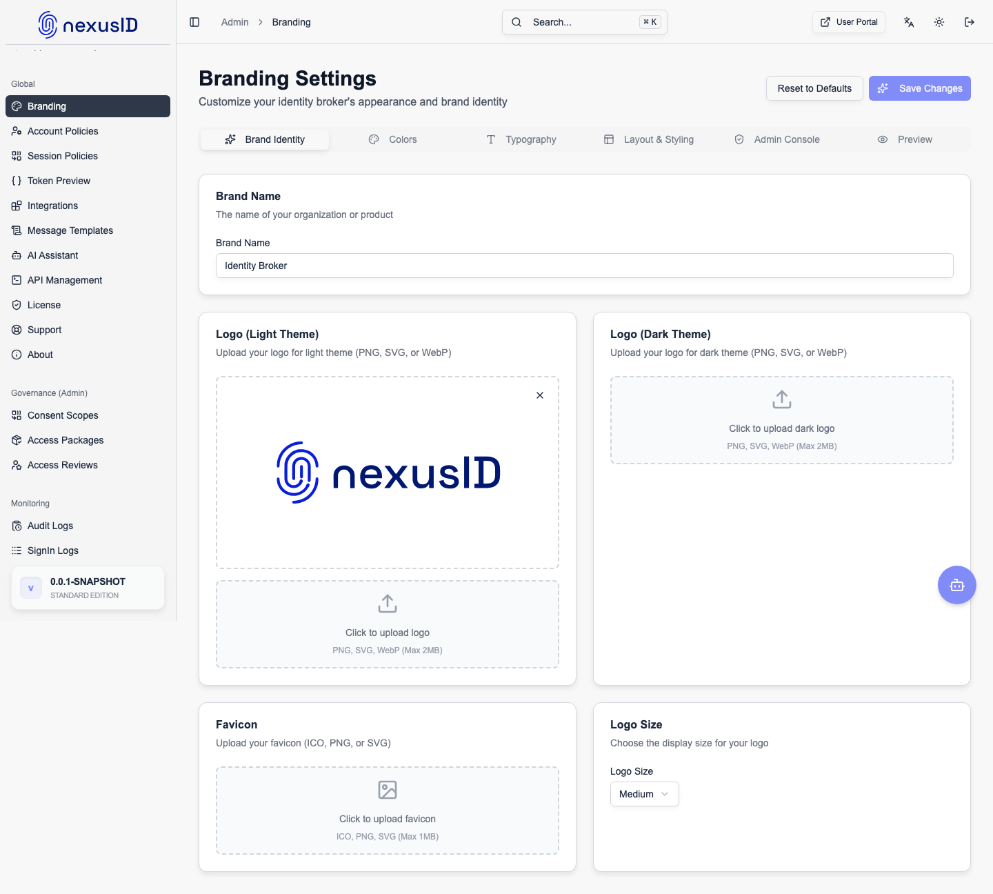 Branding Settings