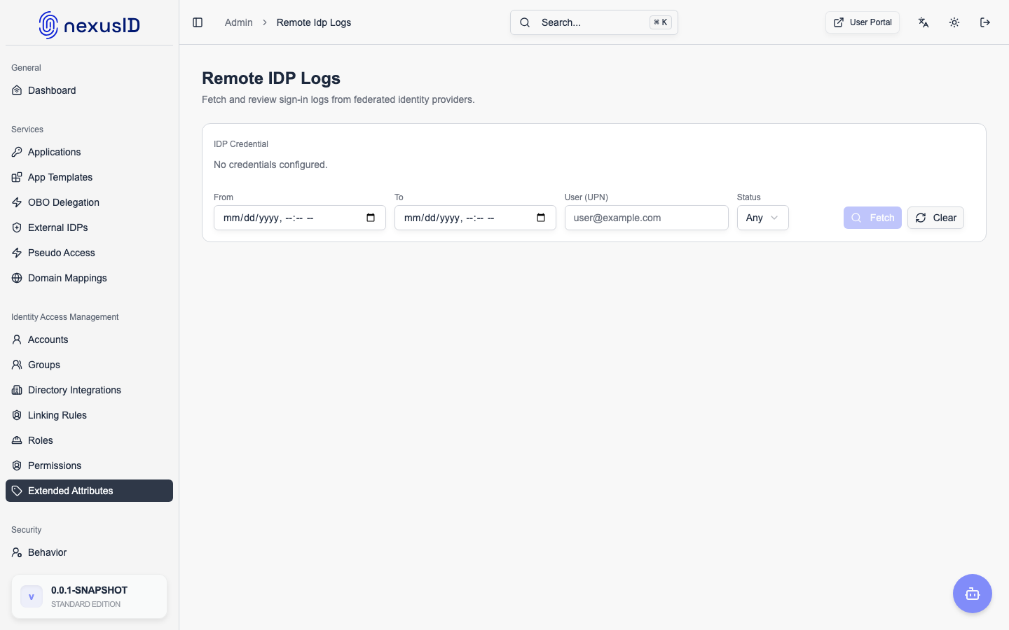 Remote IDP Logs Console
