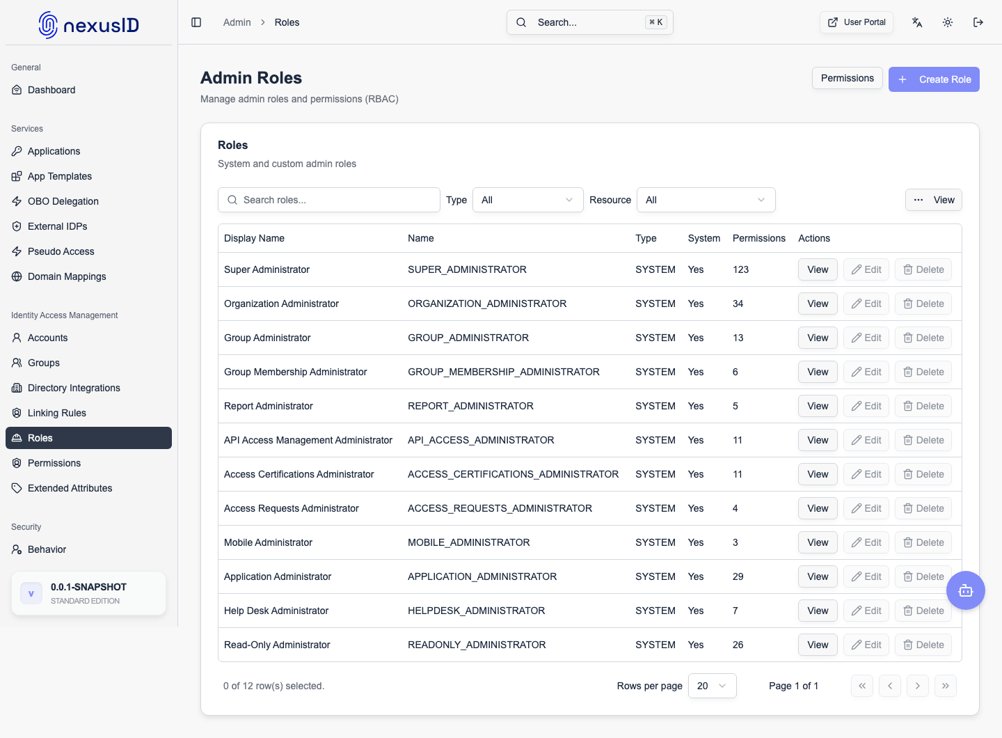 Roles Console