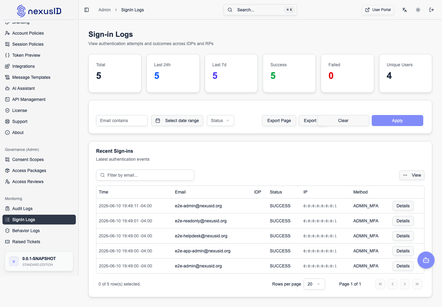 Sign-In Logs